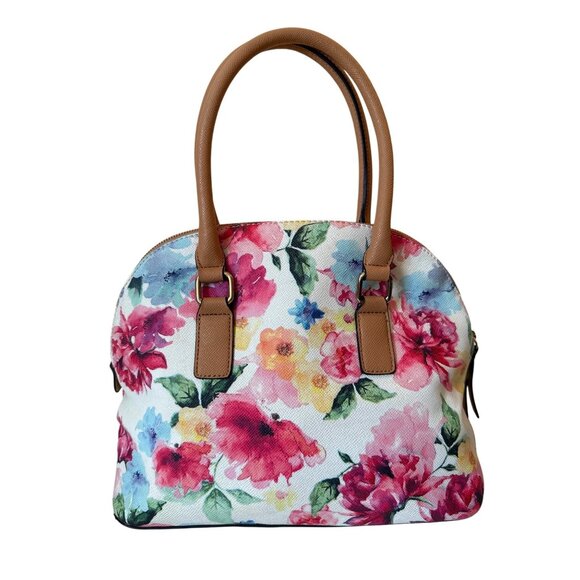 Painterly floral Garden Roses Satchel shoulder bag‎ with strap women OS - Picture 3 of 9